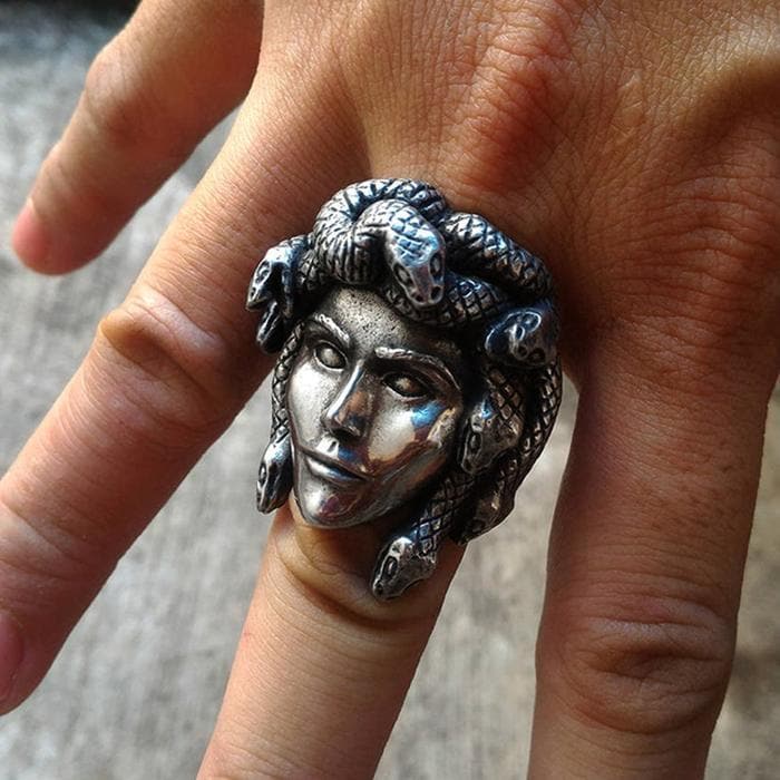 Gthic Greek Mythology Gorgon Monster Medusa Beast Ring, 15.5