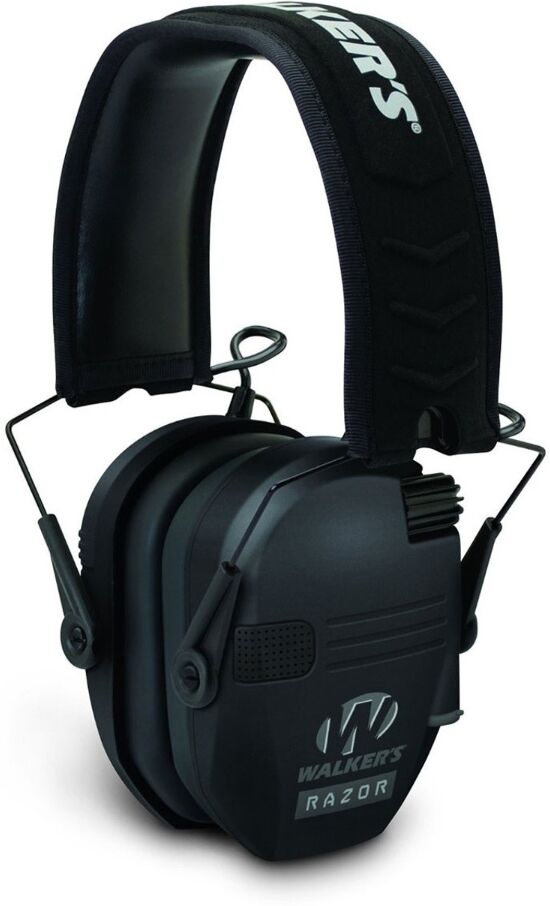 GSM Outdoors GSM Walkers Game Ear Razor Slim Shooter Folding Muff, Black