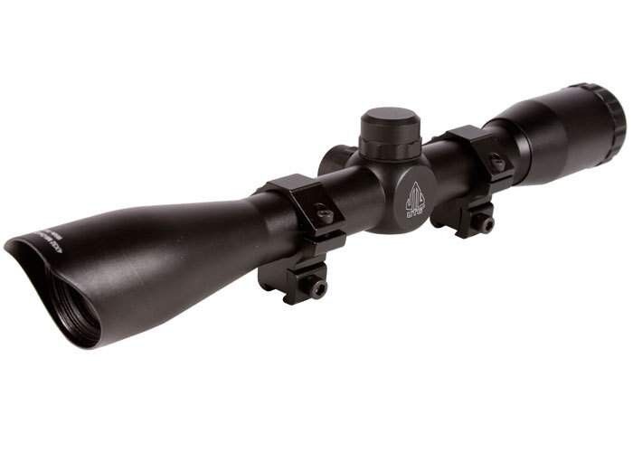 UTG 4x32 Rifle Scope, Mil-Dot Reticle, 1/4 MOA, 1 Tube, 3/8 Rings
