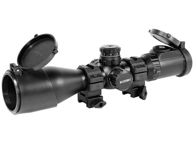UTG Leapers 3-12X44 AO SWAT Compact Accushot Rifle Scope, EZ-TAP, Illuminated Mil-Dot Reticle, 1/4 MOA,