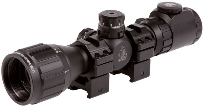 UTG 3-9x32 AO Bug Buster Rifle Scope, EZ-TAP, Illuminated Mil-Dot Reticle, 1/4 MOA, 1 Tube, Weaver/P