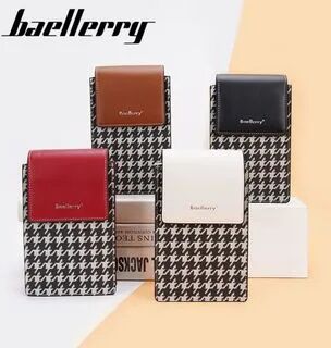 baellerry Houndstooth Flap Mobile Phone Crossbody Bag  - Accessories