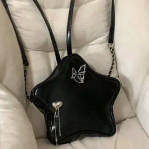 Bolso Star Shape Faux Leather Backpack Black - One Size  - Accessories