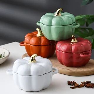 Hashi Ceramic Pumpkin Bowl with Lid  - Womens