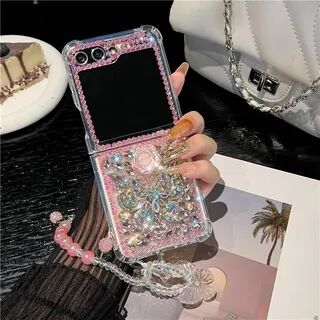 Maquefide Floral Embellished Phone Case - Samsung Flip  - Womens