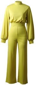 LIVA GIRL Mock-Neck Long-Sleeve Jumpsuit  - Womens