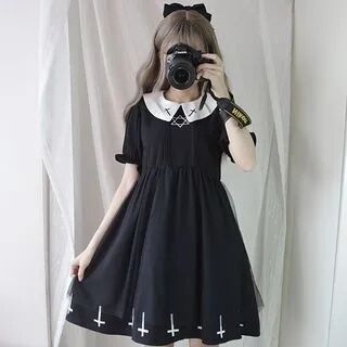 Lolita Smile Cross Print Lolita Dress (Various Designs)  - Womens