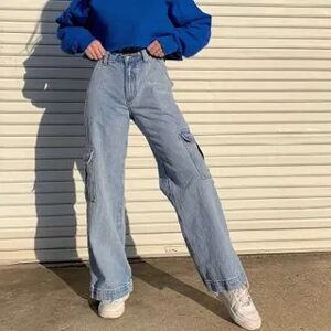 Genrovia Pocket Detail Wide-Leg Jeans  - Womens