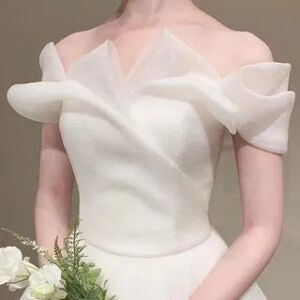 Showstopper Off-Shoulder Shirred A-Line Wedding Gown  - Womens