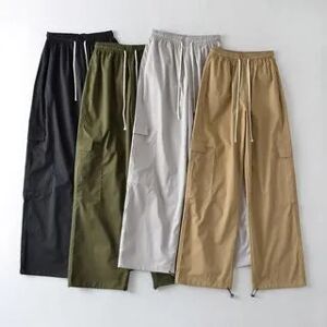 Sundine High Waist Straight-Fit Plain Cargo Pants  - Womens