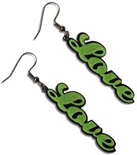 Sweet & Co. Sweet Green Glitter Love Drop Earring  - Accessories