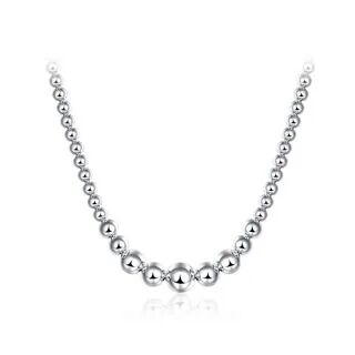BELEC Fashion Simple Geometric Round Bead Necklace Silver - One Size  - Accessories