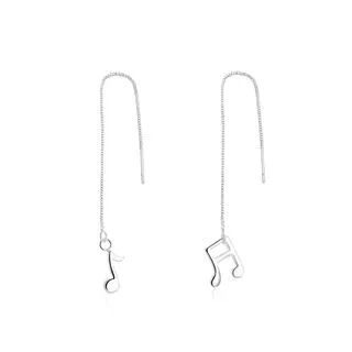 BELEC Simple and Fashion Music Note Tassel Earrings Silver - One Size  - Accessories