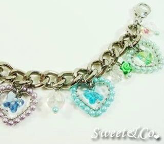 Sweet & Co. Sweet Green Candy Hearts & Butterfly Garden Bracelet  - Accessories