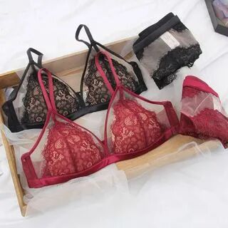 Tengella Set: Lace Wireless Bra + Panties  - Womens