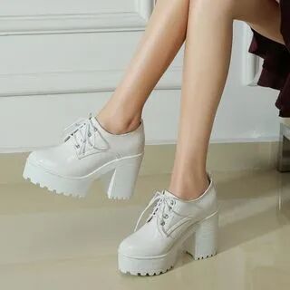 Shoes Galore Chunky Heel Platform Lace-Up Shoes  - Footware