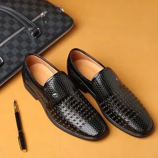 MISTER DUO Croc Grain Perforated Loafers  - Footware