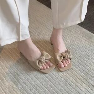 Anran Block-Heel Square Toe Sandals  - Footware
