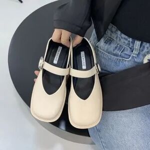 Anran Square Toe Mary Jane Shoes  - Footware