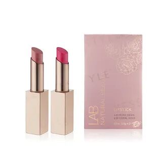 NATURAL BEAUTY - LAB Lipstick Set: L03 Rose Oasis + L04 Coral Aqua 2 pcs  - Cosmetics