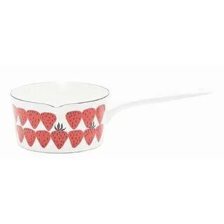 plune. IH Enamel Milk Pan 15cm (Red Strawberry) One Size  - Womens