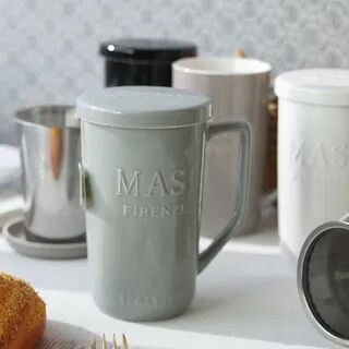 iswas MASI FIRENZE Series Ceramic Mug & Lid & Tea Infuser Set  - Womens