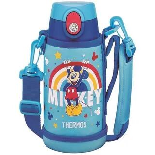 Thermos Vacuum Insulated Straw 2Way Bottle 600ml (Mickey, Blue) One Size  - Womens
