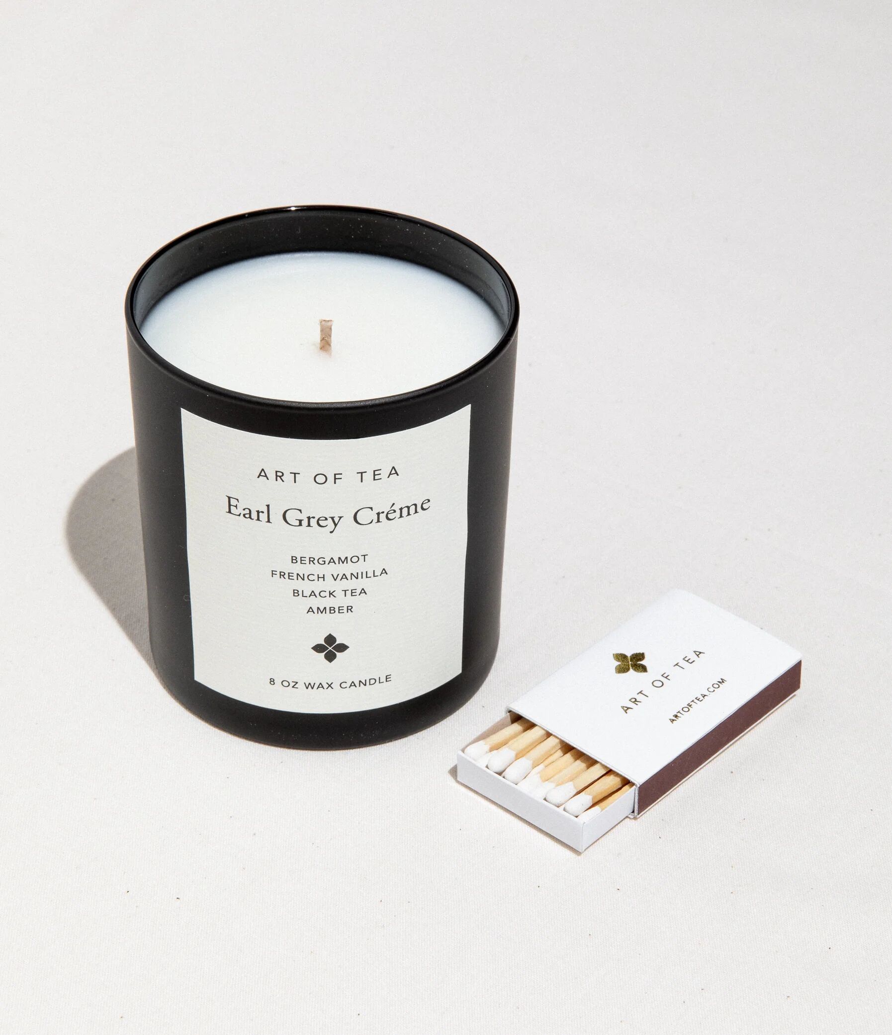 ArtOfTea Earl Grey Creme Candle & Matches Tea Gifts Art of Tea Matches and Earl Grey Candle