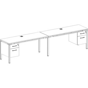Boss 2 Desks Side by Side with 2 3/4 Pedestals