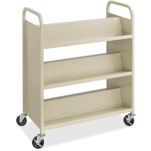 Safco Steel Shelf Double-Sided Book Carts, 6-Shelf Cart