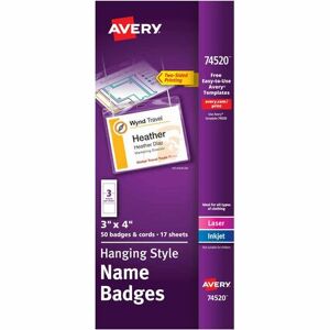 Avery Wholesale Name Tags & Badges: Discounts on Avery Laser, Inkjet Print Laser/Inkjet Badge Insert AVE74520