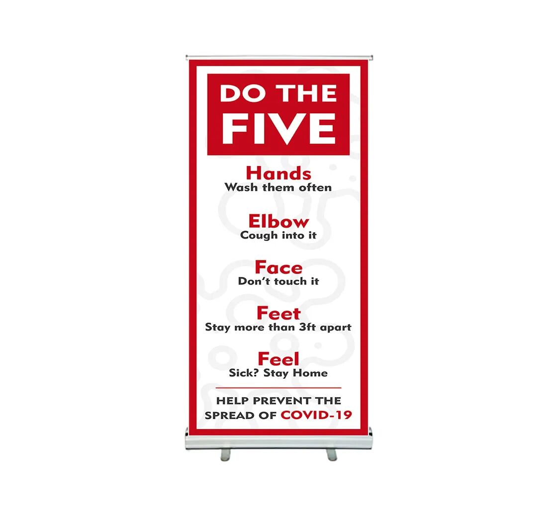 Bannerbuzz Do the Five Help Prevent Covid-19 Spread Roll Up Banner Stands