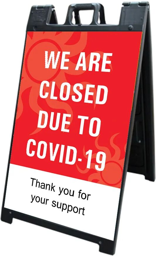 Bannerbuzz We are Closed due to Covid-19 Signicade Black