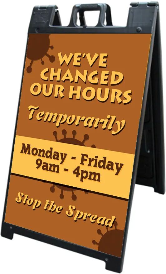 Bannerbuzz We have Changed our Hours Signicade Black