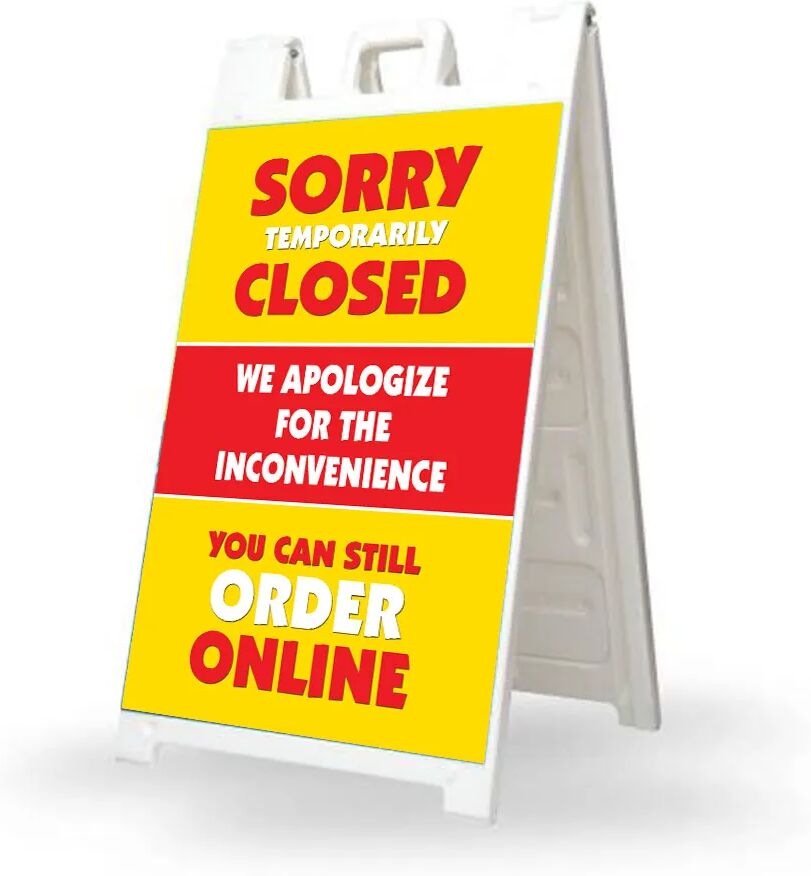 Bannerbuzz Sorry Temporarily Closed Order Online Signicade White