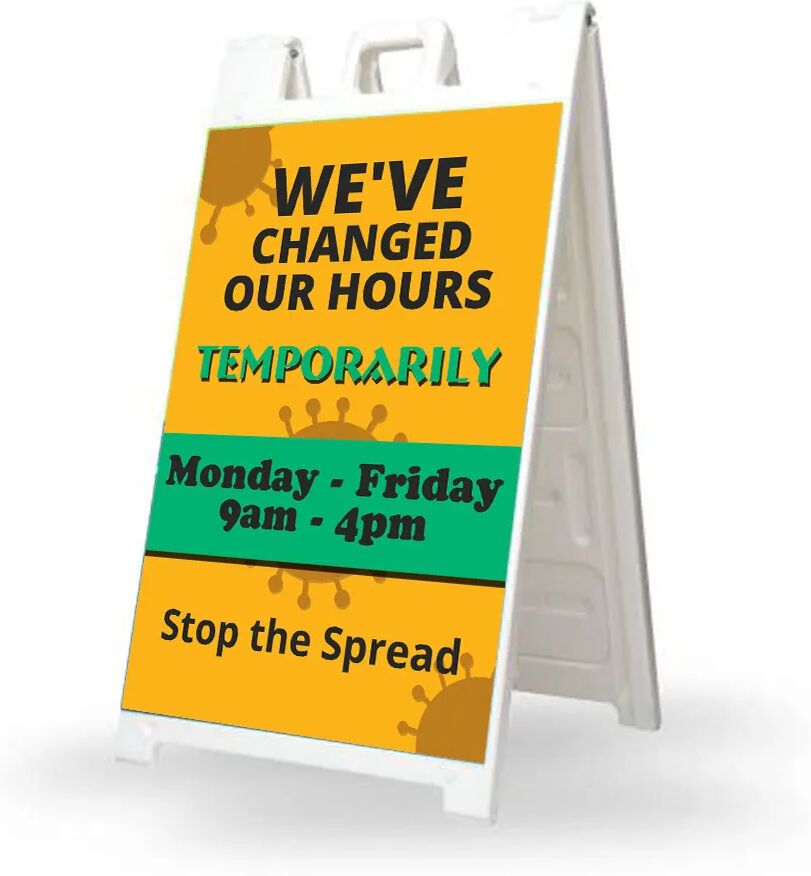 Bannerbuzz We have Changed our Hours Signicade White