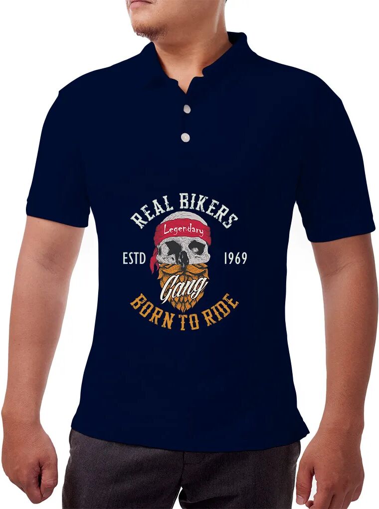 Bannerbuzz Custom Blue Polo Shirt - Printed