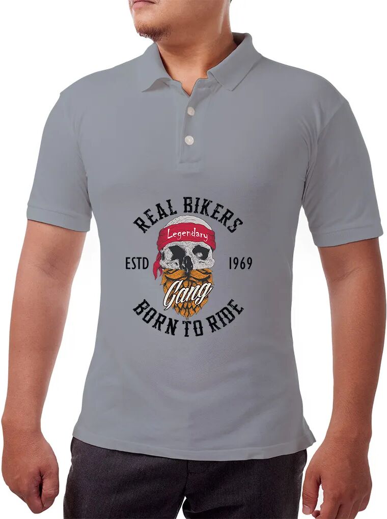 Bannerbuzz Custom Grey Polo Shirt - Printed