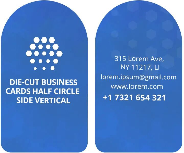 Bannerbuzz Half Circle Side Business Cards - Vertical