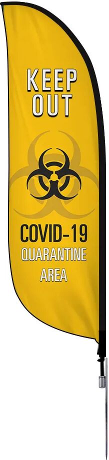 Bannerbuzz Pre-Printed Quarantine Area Feather Flag