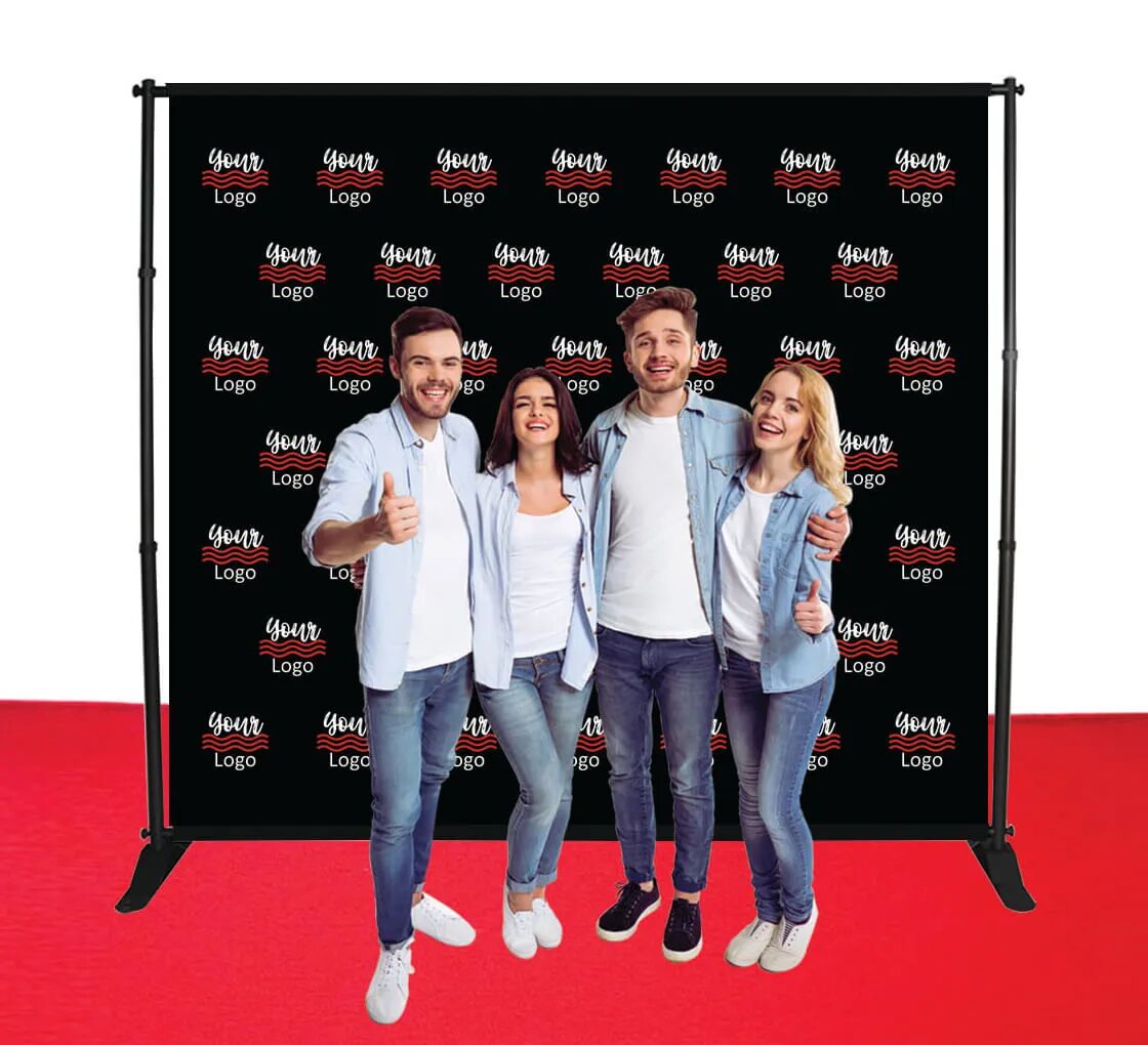 Bannerbuzz 9 ft x 8 ft Step and Repeat Adjustable Banner Stands