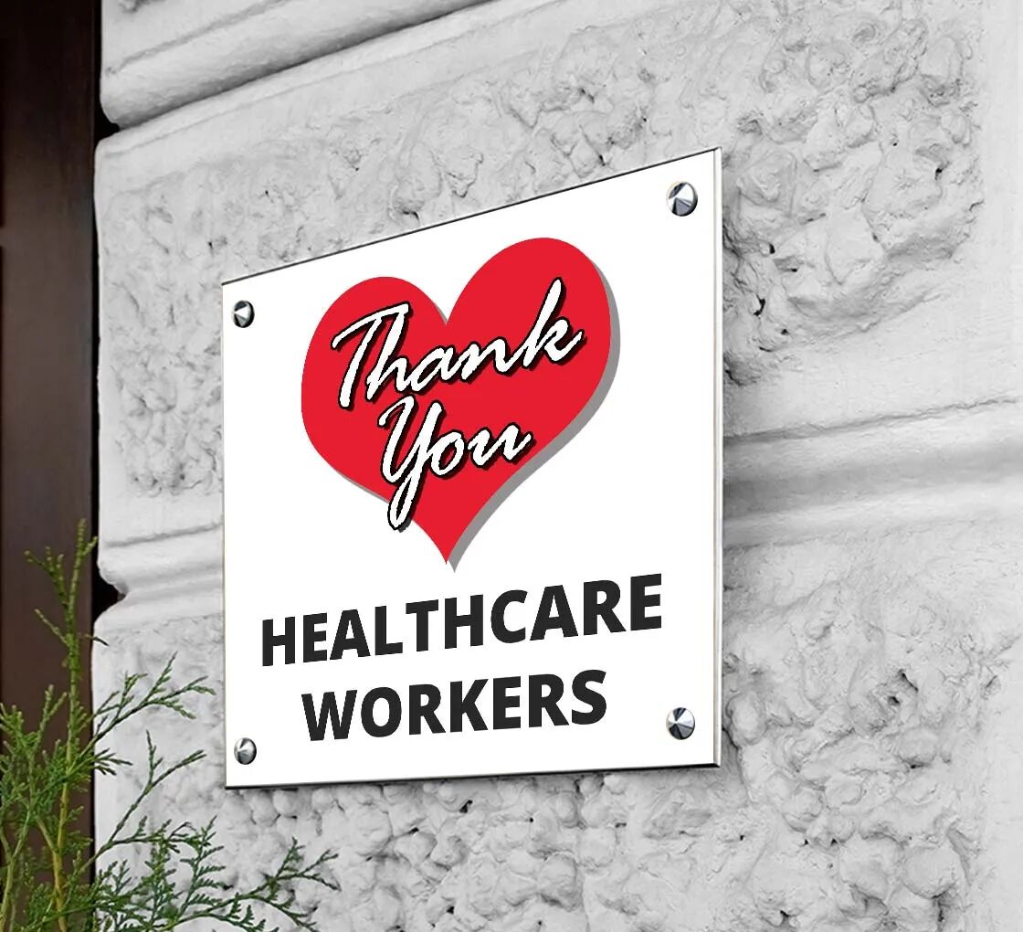 Bannerbuzz Thank You Healthcare Workers Acrylic Signs