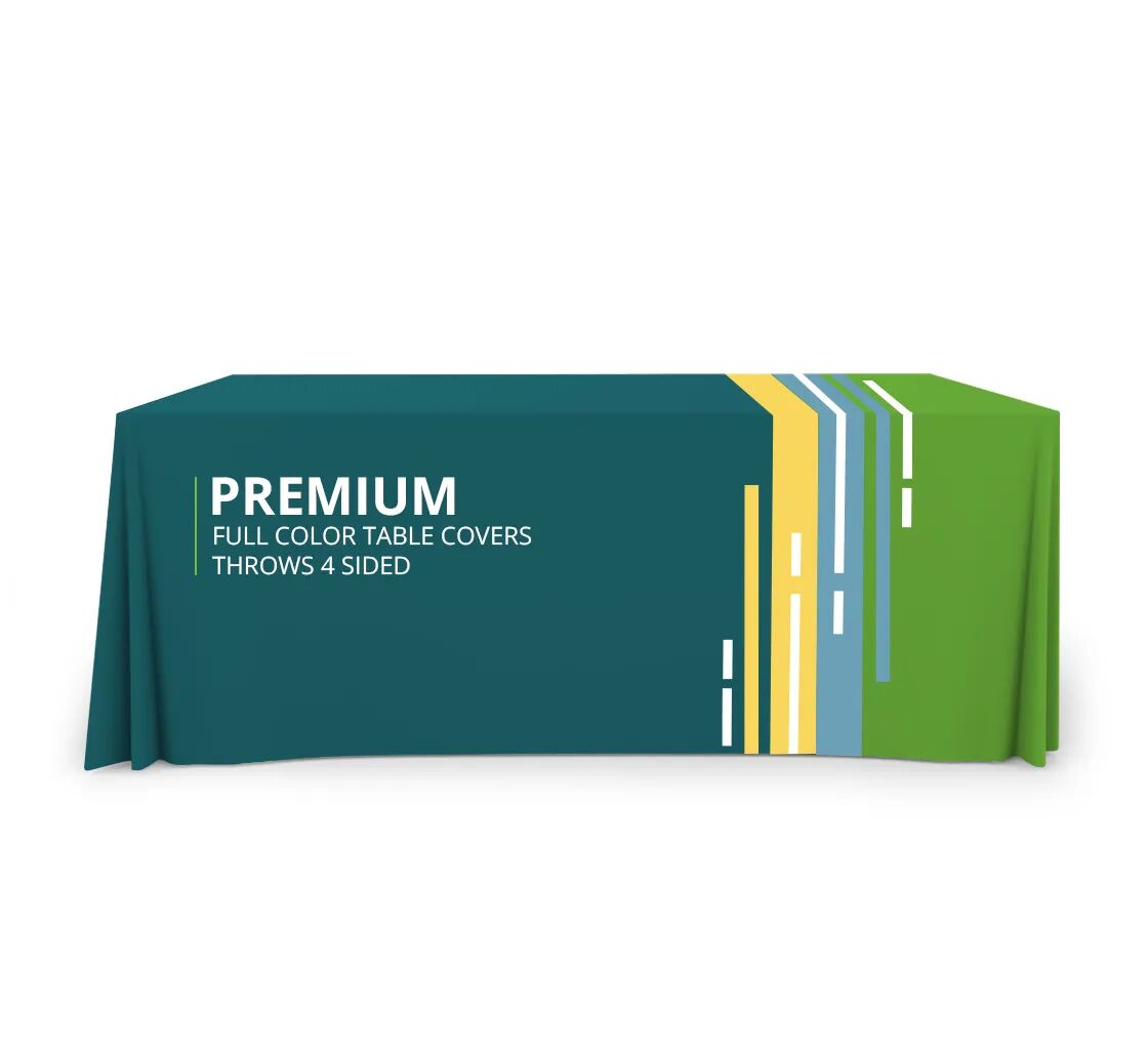 Bannerbuzz Premium Full Color Table Covers & Throws - 4 Sided