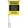 Bannerbuzz Caution Personal Protection Equipment Required Beyond this Point Garden Flags