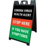 Bannerbuzz Coronavirus Stop Here if you have Symptoms Signicade Black