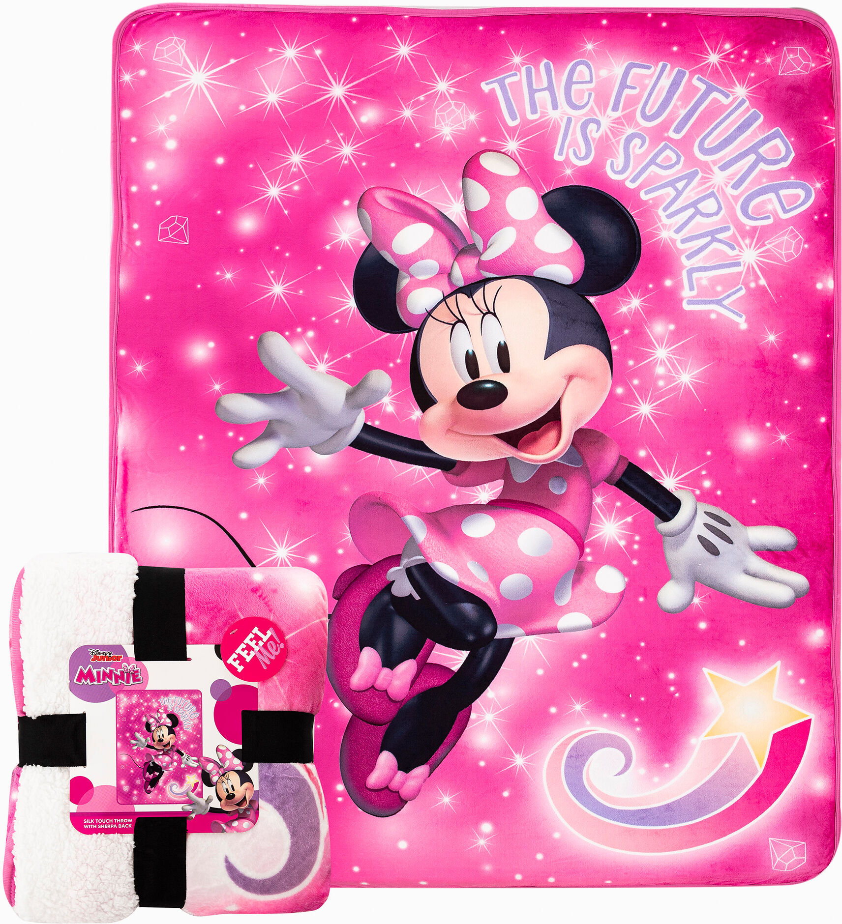 Claire's Disney Minnie Mouse Oversized Silk Touch Sherpa Throw Blanket