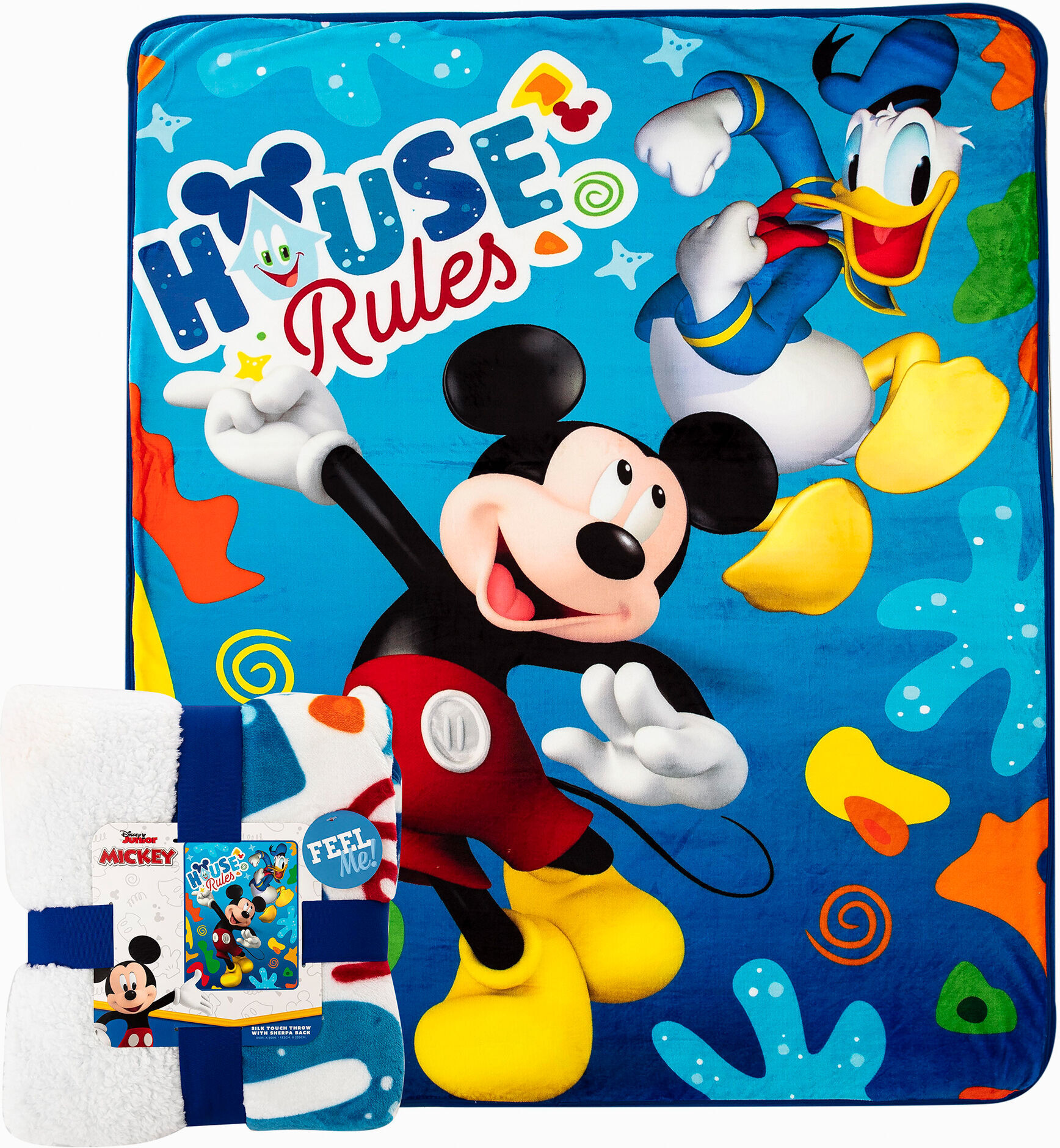 Claire's Disney Mickey Mouse Oversized Silk Touch Sherpa Throw Blanket