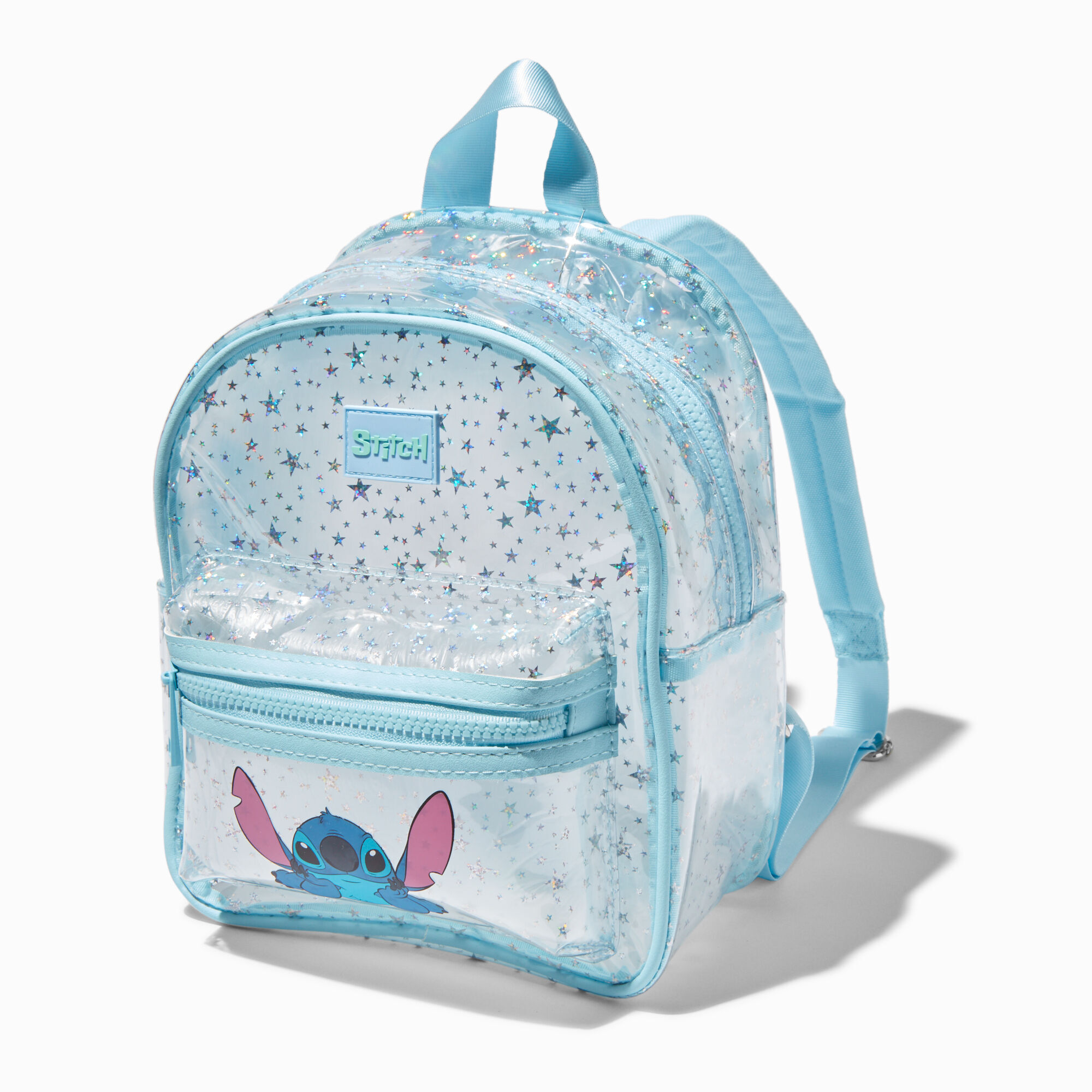 Claire's Disney Stitch Clear Glitter Stars Mini Backpack