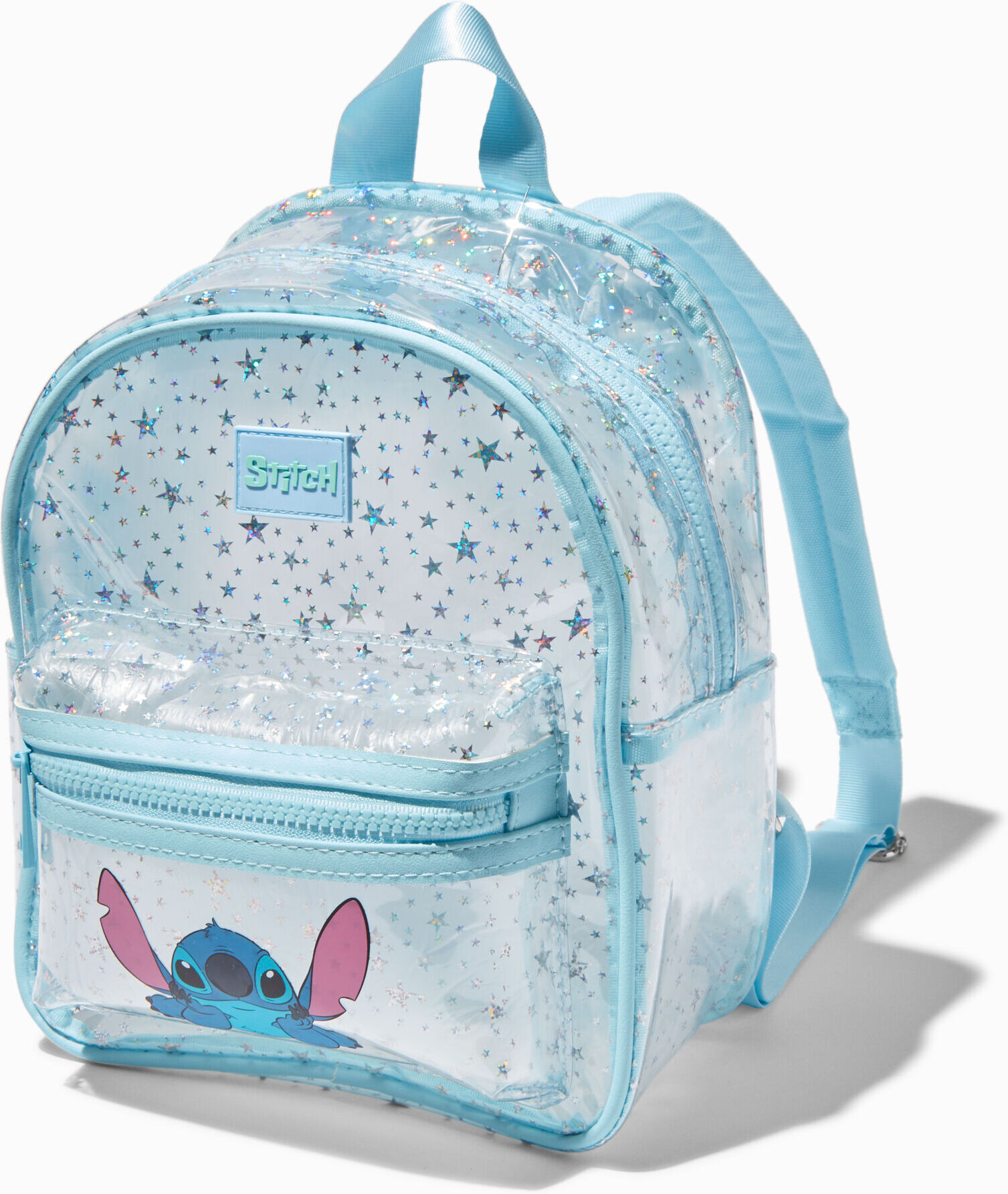 Claire's Disney Stitch Clear Glitter Stars Mini Backpack