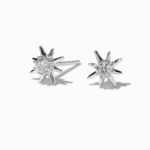 Claire's C LUXE by Claire's Sterling Silver 1/10 ct. tw. Lab Grown Diamond Star Burst Stud Earrings